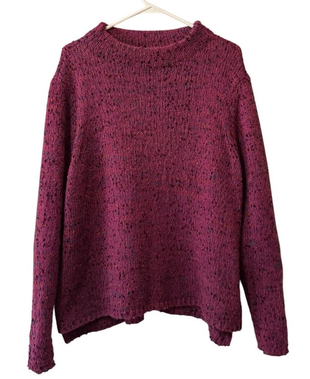 Habitat Clothes to Live In Women Size Large Knit Sweater Speckled High Rise Neck